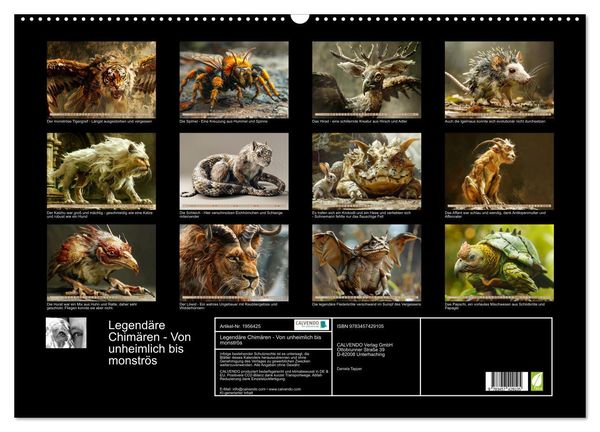 Produktbild: Legend&auml;re Chim&auml;ren - Von unheimlich bis monstr&ouml;s (Wandkalender 2026 DIN A2 quer), CALVENDO Monatskalender