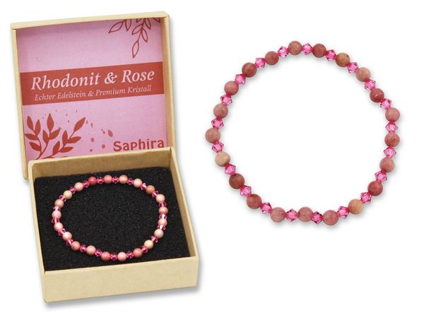 Produktbild: Rhodonit Saphira Edelsteinarmband