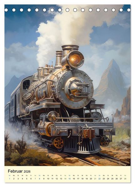 Produktbild: Steampunk Lokomotiven (Tischkalender 2026 DIN A5 hoch), CALVENDO Monatskalender
