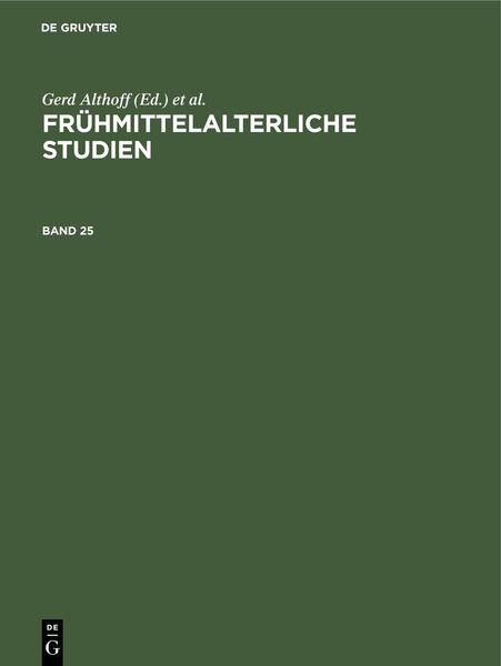 Produktbild: Fr&uuml;hmittelalterliche Studien. Band 25