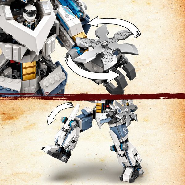 LEGO NINJAGO 71738 Legacy Zanes Titan-Mech Ninja Bauset mit Jay Figur