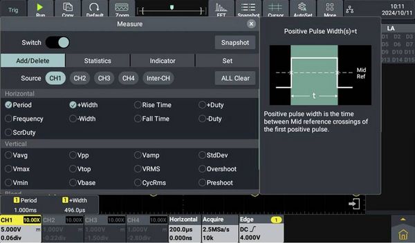 Produktbild: VOLTCRAFT DOV1254 LA Digital-Oszilloskop 125 MHz 4-Kanal 1.25 GSa/s 100 Mpts 12 Bit Digital-Speicher (DSO), Logic-Analyser 1 St.