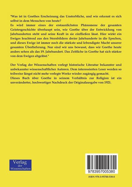 Produktbild: Goethe in seinem Verh&auml;ltnis zur Religion