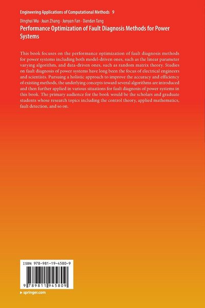 Produktbild: Performance Optimization of Fault Diagnosis Methods for Power Systems