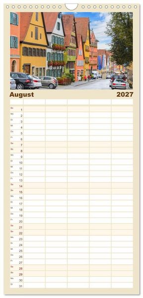 Produktbild: Familienplaner 2027 - Dinkelsb&uuml;hl - Zw&ouml;lf Momente in der Altstadt mit 5 Spalten (Wandkalender, 21 x 45 cm) CALVENDO