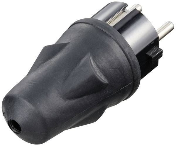 Produktbild: Sygonix SY-5806884 Schutzkontaktstecker Gummi 250 V/AC Schwarz IP44