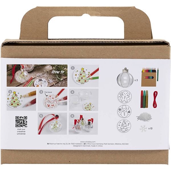 Produktbild: Creativ Company DIY Sets Dekoartikel Mini Kreativ Set Weihnachtskugeln, Zeichnungen, Kreativ Box