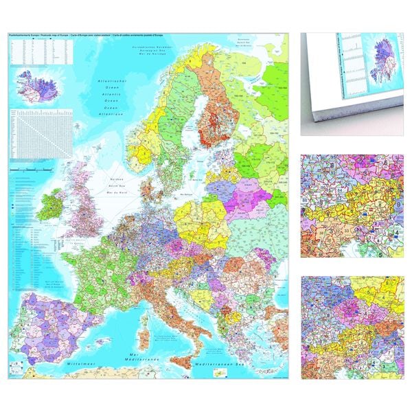 Europa Postleitzahlen Karte zum Pinnen auf EasyPrint - Platte, Sonstige von Heinrich Stiefel, Stiefel Eurocart, 4027871701313