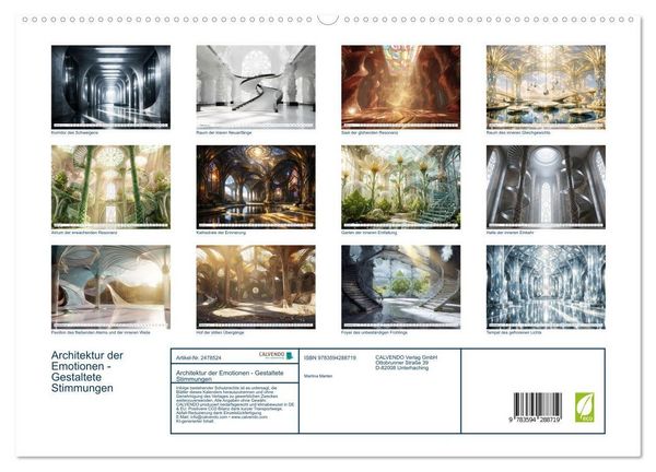 Produktbild: Architektur der Emotionen - Gestaltete Stimmungen (hochwertiger Premium Wandkalender 2027 DIN A2 quer), Kunstdruck in Hochglanz