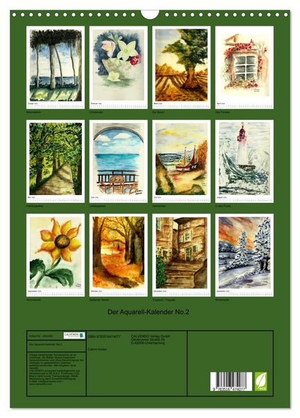 Produktbild: Der Aquarell-Kalender No.2 (Wandkalender 2026 DIN A3 hoch), CALVENDO Monatskalender