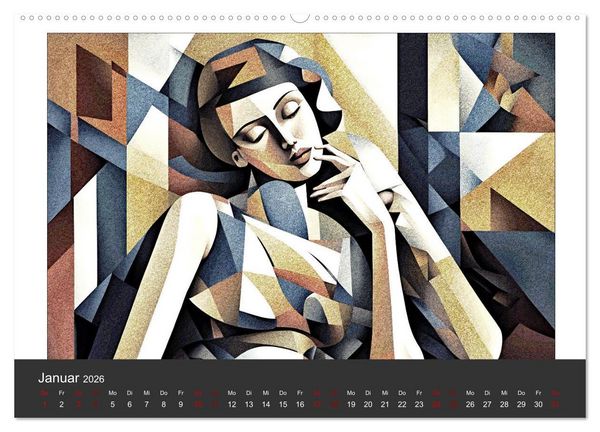 Produktbild: Kubistische Frauen Bilder (hochwertiger Premium Wandkalender 2026 DIN A2 quer), Kunstdruck in Hochglanz