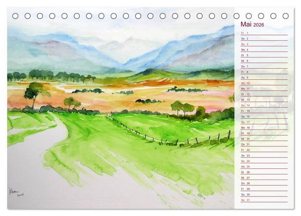 Produktbild: Murnau und das Blaue Land - Aquarelle und Fotografien (Tischkalender 2026 DIN A5 quer), CALVENDO Monatskalender