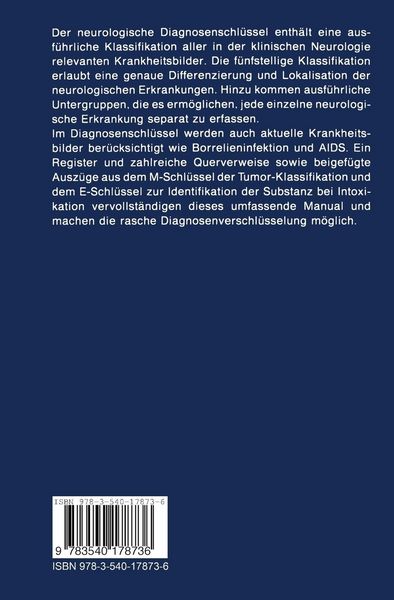 Produktbild: Neurologischer Diagnosenschl&uuml;ssel der internationalen Klassifikation der Krankheiten der WHO (ICD-NA)