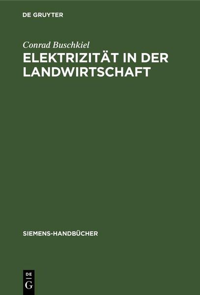 Produktbild: Elektrizit&auml;t in der Landwirtschaft