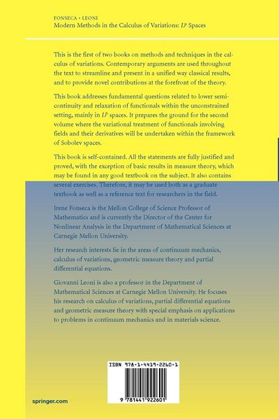 Produktbild: Modern Methods in the Calculus of Variations