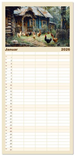 Produktbild: Familienplaner 2026 - Reise mit der ostslawischen Seele mit 5 Spalten (Wandkalender, 21 x 45 cm) CALVENDO