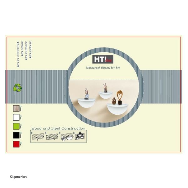 Produktbild: HTI-Living Wandregal 3er Set Konsole Altona Rot Wandregal 3er Set Konsole Altona Rot