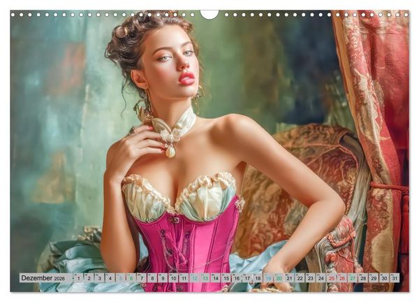 Produktbild: Frauen und Korsetts - Malerische Werke (Wandkalender 2026 DIN A3 quer), CALVENDO Monatskalender