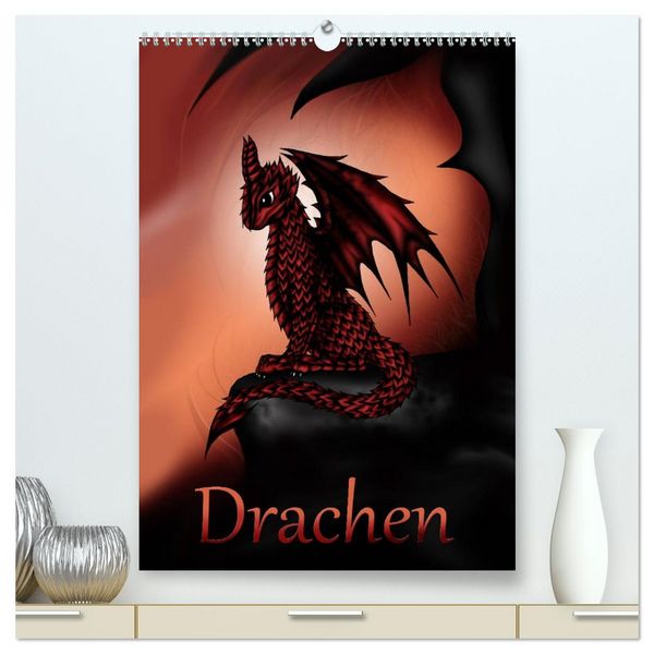 Drachen (hochwertiger Premium Wandkalender 2026 DIN A2 hoch), Kunstdruck in Hochglanz