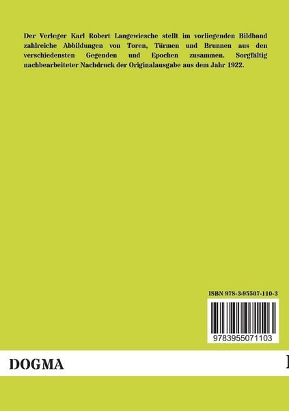 Produktbild: Tore, T&uuml;rme und Brunnen aus vier Jahrhunderten deutscher Vergangenheit