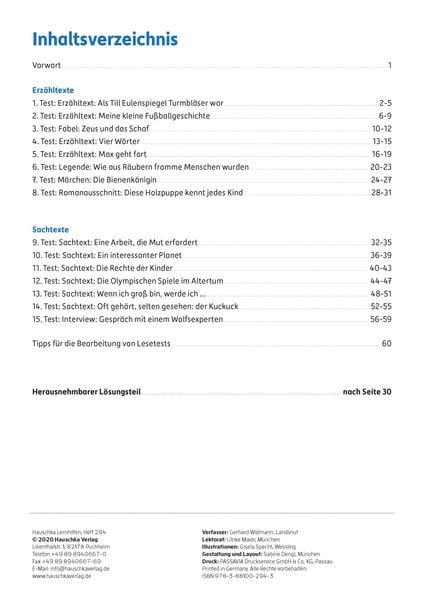 Produktbild: &Uuml;bungsheft mit Lesetests in Deutsch 4. Klasse