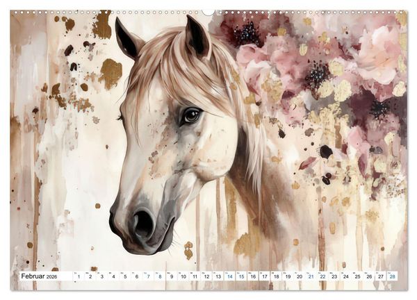 Produktbild: Hufspuren im Bl&uuml;tenmeer (hochwertiger Premium Wandkalender 2026 DIN A2 quer), Kunstdruck in Hochglanz