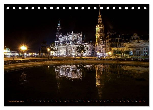 Produktbild: Eine Nacht in Dresden (Tischkalender 2026 DIN A5 quer), CALVENDO Monatskalender