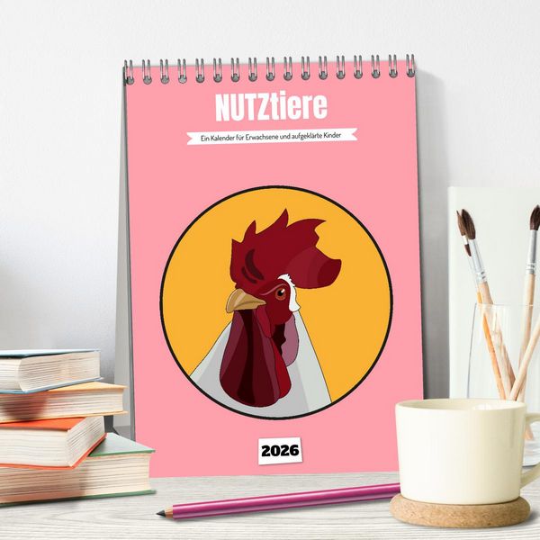 Produktbild: NUTZtiere, Ein Kalender f&uuml;r Erwachsene und aufgekl&auml;rte Kinder (Tischkalender 2026 DIN A5 hoch), CALVENDO Monatskalender
