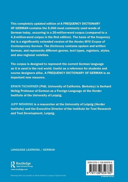 Produktbild: A Frequency Dictionary of German