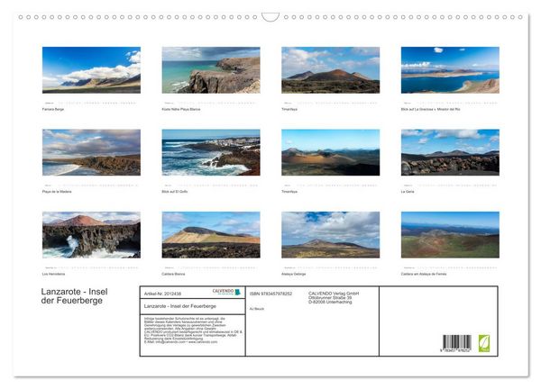 Produktbild: Lanzarote - Insel der Feuerberge (Wandkalender 2026 DIN A2 quer), CALVENDO Monatskalender