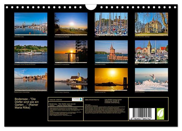 Produktbild: Bodensee - "Die D&ouml;rfer sind wie ein Garten ..." (Rainer Maria Rilke) (Wandkalender 2026 DIN A4 quer), CALVENDO Monatskalender