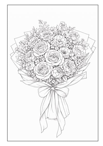 Produktbild: Blumenstr&auml;u&szlig;e &ndash; Blumen Malbuch f&uuml;r Erwachsene mit 50 sch&ouml;nen Ausmalbildern