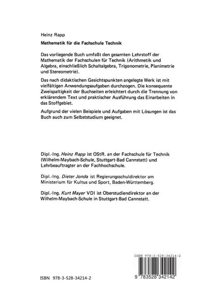Produktbild: Mathematik f&uuml;r die Fachschule Technik