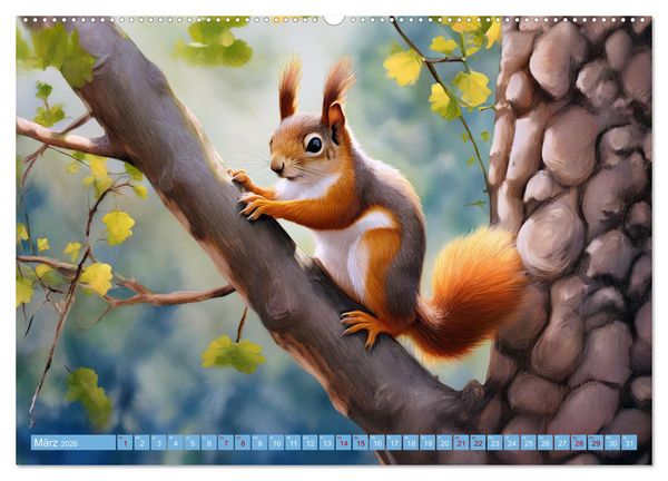 Produktbild: Der Eichh&ouml;rnchen-Kalender (Wandkalender 2026 DIN A2 quer), CALVENDO Monatskalender