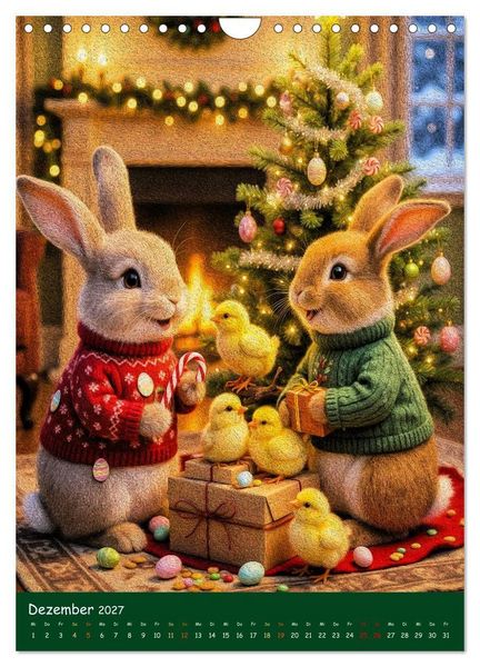 Produktbild: Osterhasen im Jahreskreis 12 Monate Hasenquatsch (Wandkalender 2027 DIN A4 hoch), CALVENDO Monatskalender