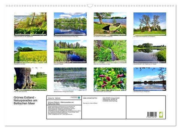 Produktbild: Gr&uuml;nes Estland - Naturparadies am Baltischen Meer (Wandkalender 2026 DIN A2 quer), CALVENDO Monatskalender