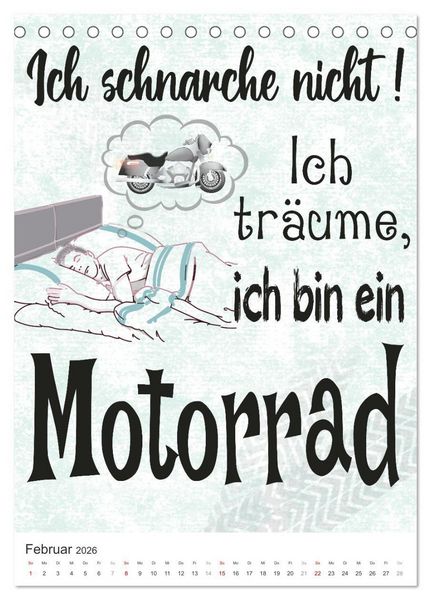 Produktbild: Coole Biker-Spr&uuml;che (Tischkalender 2026 DIN A5 hoch), CALVENDO Monatskalender