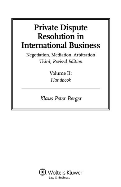 Produktbild: Private Dispute Resolution in International Business