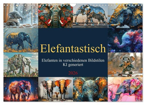 Produktbild: Elefantastisch (Wandkalender 2026 DIN A3 quer), CALVENDO Monatskalender