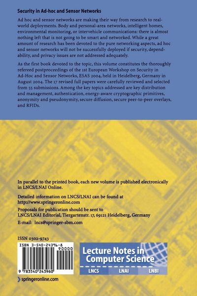 Produktbild: Security in Ad-hoc and Sensor Networks