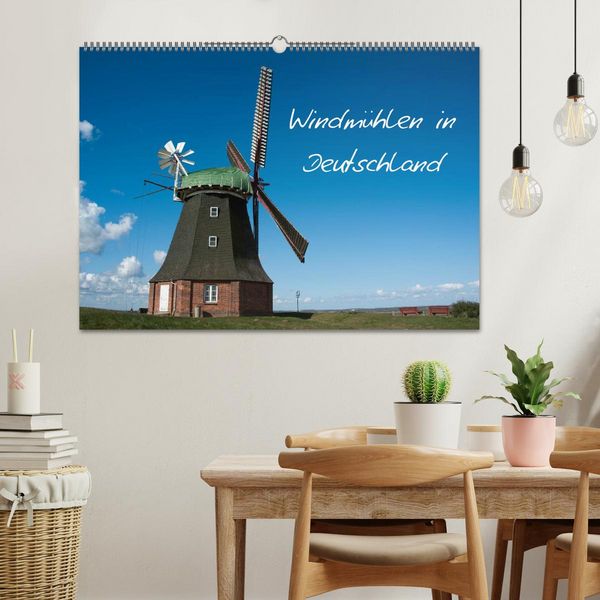 Produktbild: Windm&uuml;hlen in Deutschland (Wandkalender 2026 DIN A2 quer), CALVENDO Monatskalender