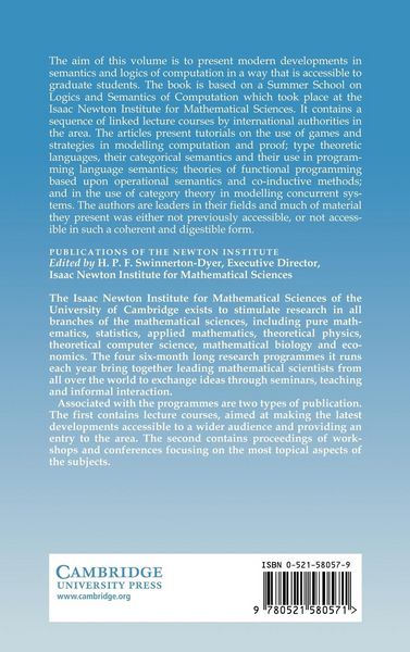 Produktbild: Semantics and Logics of Computation