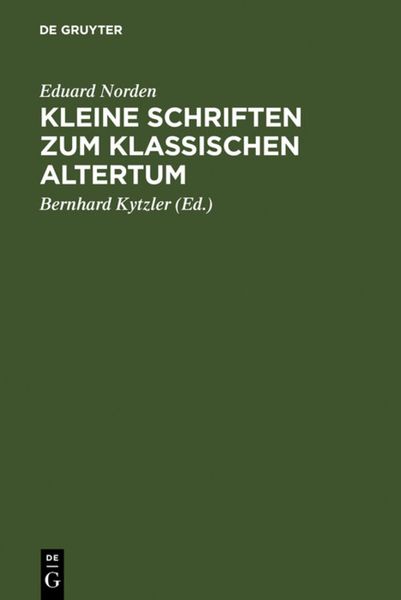 Produktbild: Kleine Schriften zum klassischen Altertum