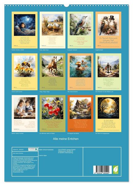 Produktbild: Alle meine Entchen (hochwertiger Premium Wandkalender 2026 DIN A2 hoch), Kunstdruck in Hochglanz