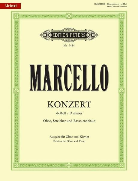 Produktbild: Oboenkonzert d-Moll f&uuml;r Oboe u. Klavier, Urtext (Fechner)