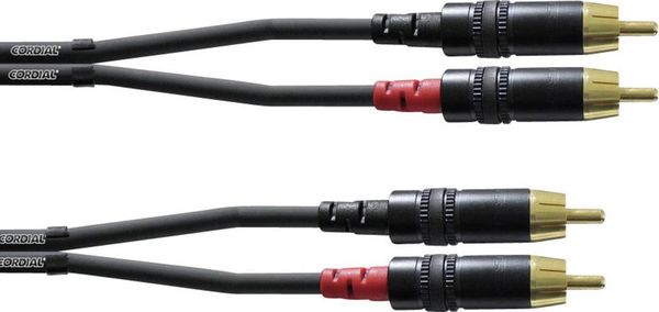 Cordial CFU 0,6 CC Audio Adapterkabel [2x Cinch-Stecker - 2x Cinch-Stecker] 0.60m Schwarz