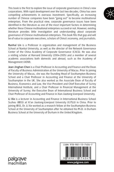 Produktbild: Corporate Governance of Chinese Multinational Corporations