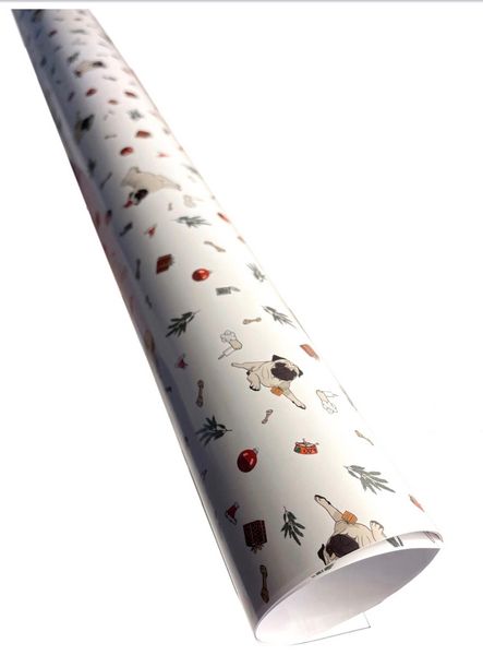 Produktbild: Geschenkpapier Set Mops Weihnachten