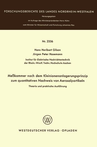 Produktbild: Me&szlig;kammer nach dem Kleinionenanlagerungsprinzip zum quantitativen Nachweis von Aerosolpartikeln Theorie und praktische Ausf&uuml;hrung
