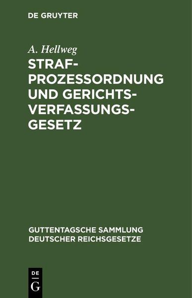 Produktbild: Strafprozessordnung und Gerichtsverfassungsgesetz
